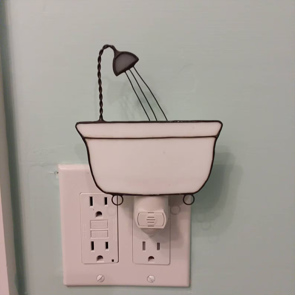 Bathtub‑Shaped Plug‑in Wall Night Light Decorative Bathroom Lamp