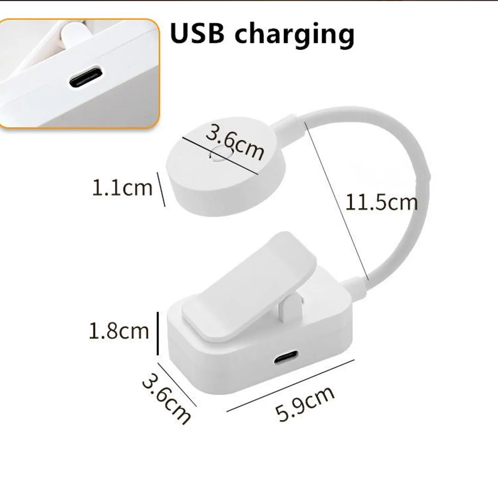 Flexible Clip‑On Mini LED Book Light Rechargeable Reading Lamp With 3 Light Modes